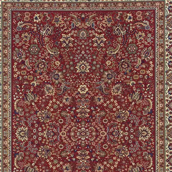 Red And Ivory Oriental Area Rug Photo 4