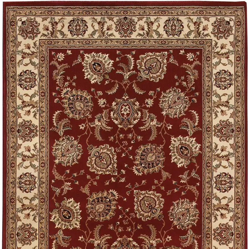 Red And Ivory Oriental Area Rug Photo 5