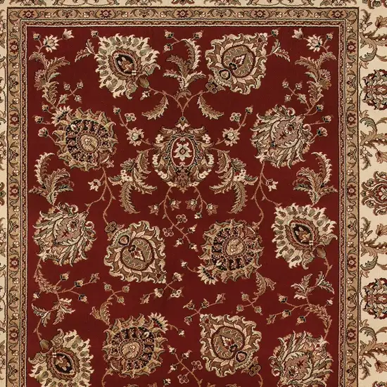 Red And Ivory Oriental Area Rug Photo 4