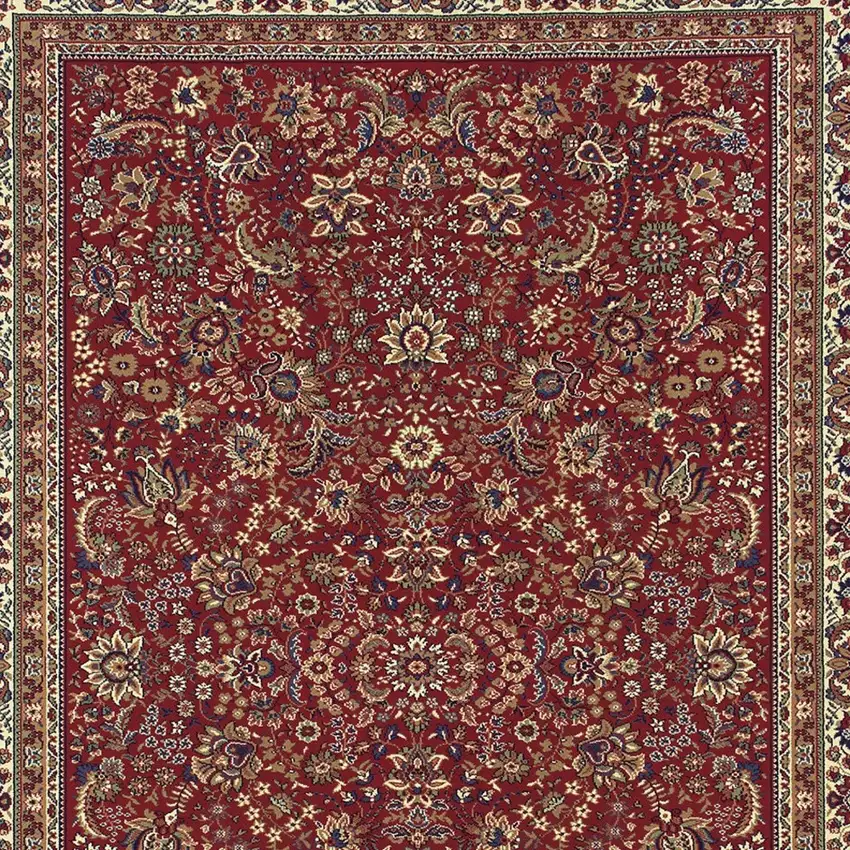 Red And Ivory Oriental Area Rug Photo 4