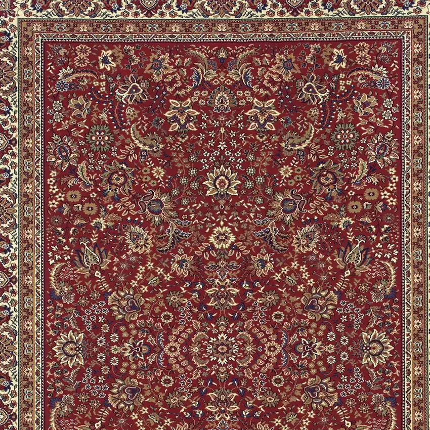 Red And Ivory Oriental Area Rug Photo 4