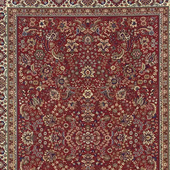 Red And Ivory Oriental Area Rug Photo 4