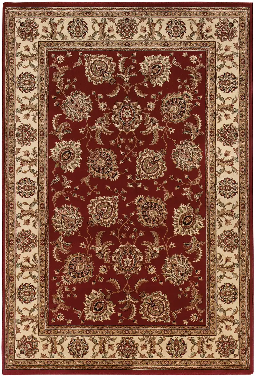 Red And Ivory Oriental Area Rug Photo 5