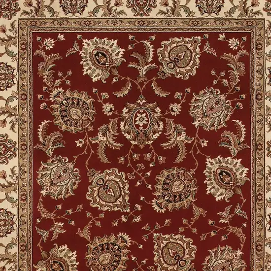 Red And Ivory Oriental Area Rug Photo 4