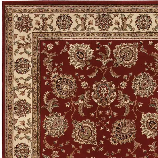 Red And Ivory Oriental Area Rug Photo 4