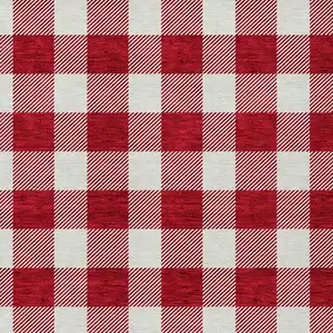 Photo of Red And Ivory Plaid Washable Indoor Outdoor Area Rug