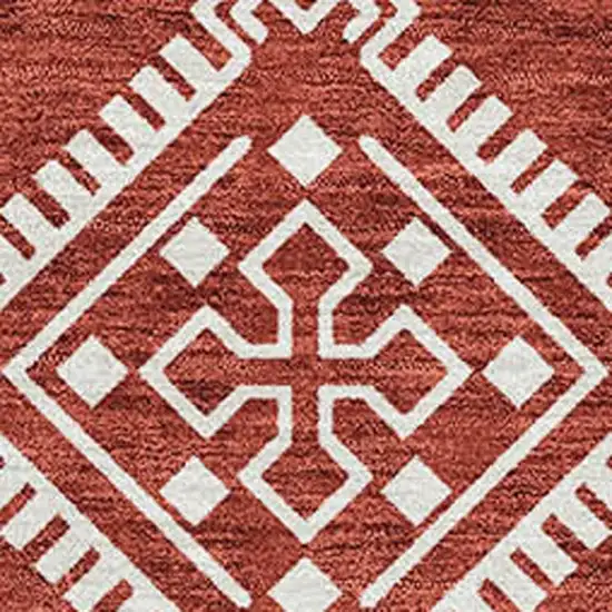 Red And Ivory Southwestern Washable Area Rug With UV Protection Photo 3