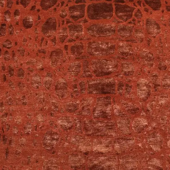 Red And Orange Animal Print Hand Knotted Area Rug Photo 3