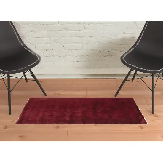 Red And Purple Shag Tufted Handmade Area Rug Photo 2