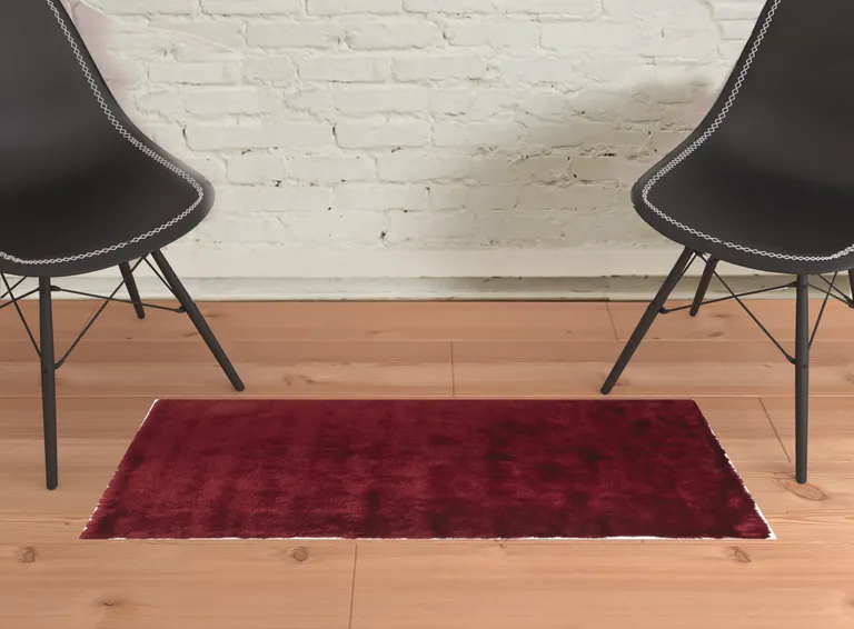 Red And Purple Shag Tufted Handmade Area Rug Photo 2