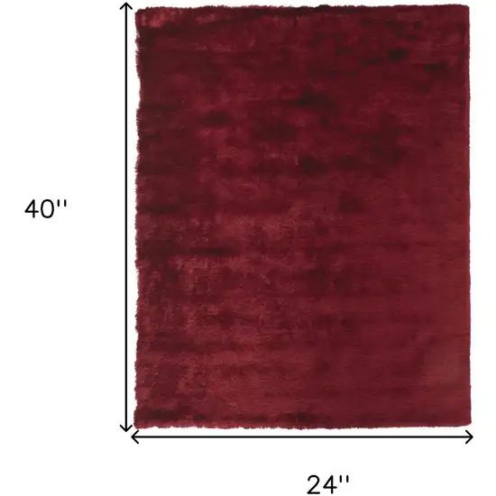 Red And Purple Shag Tufted Handmade Area Rug Photo 7