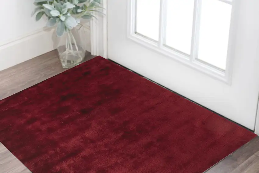 Red And Purple Shag Tufted Handmade Area Rug Photo 1