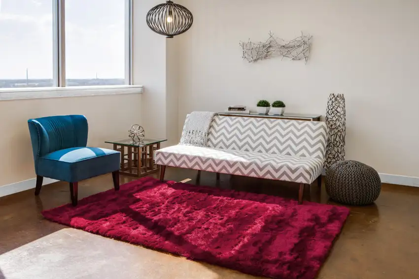 Red And Purple Shag Tufted Handmade Area Rug Photo 3