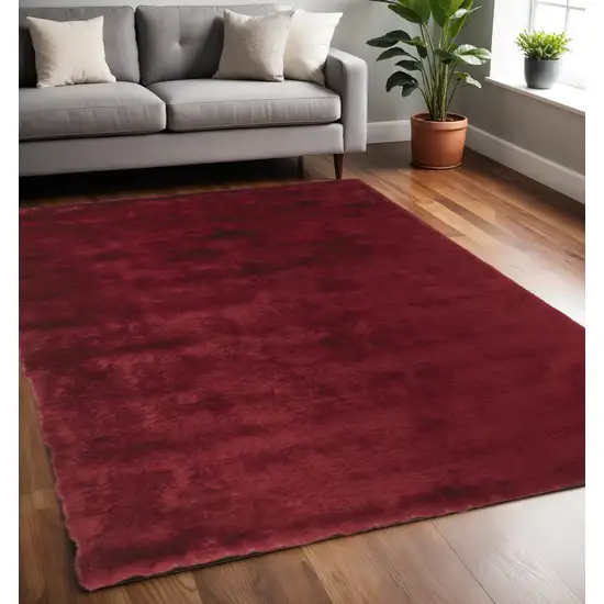 Red And Purple Shag Tufted Handmade Area Rug Photo 1