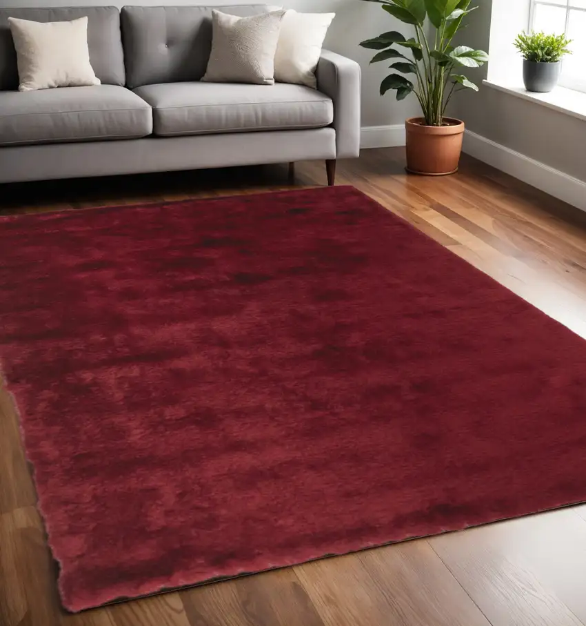 Red And Purple Shag Tufted Handmade Area Rug Photo 1