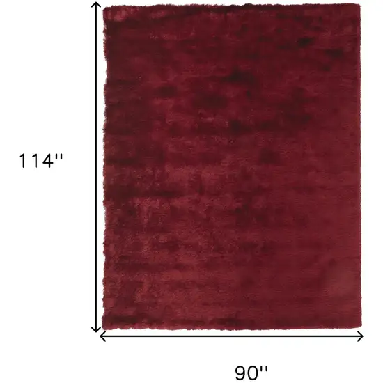 Red Purple Shag Hand Tufted Area Rug Photo 3