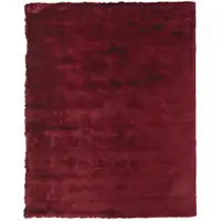 Photo of Red And Purple Shag Tufted Handmade Area Rug