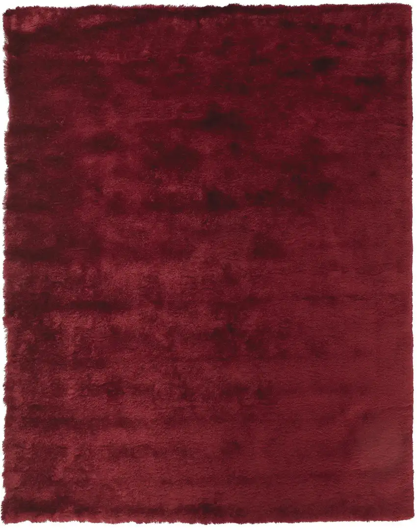 Red Purple Shag Hand Tufted Area Rug Photo 2