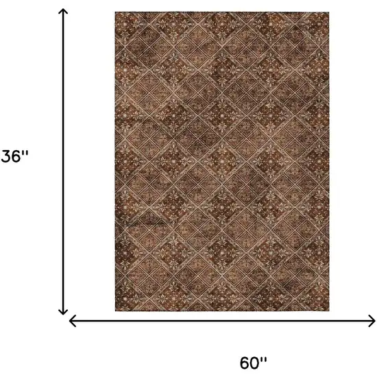 Red And Rust Geometric Washable Indoor Outdoor Area Rug Photo 9