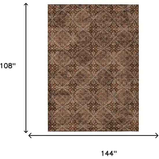 Red And Rust Geometric Washable Indoor Outdoor Area Rug Photo 9