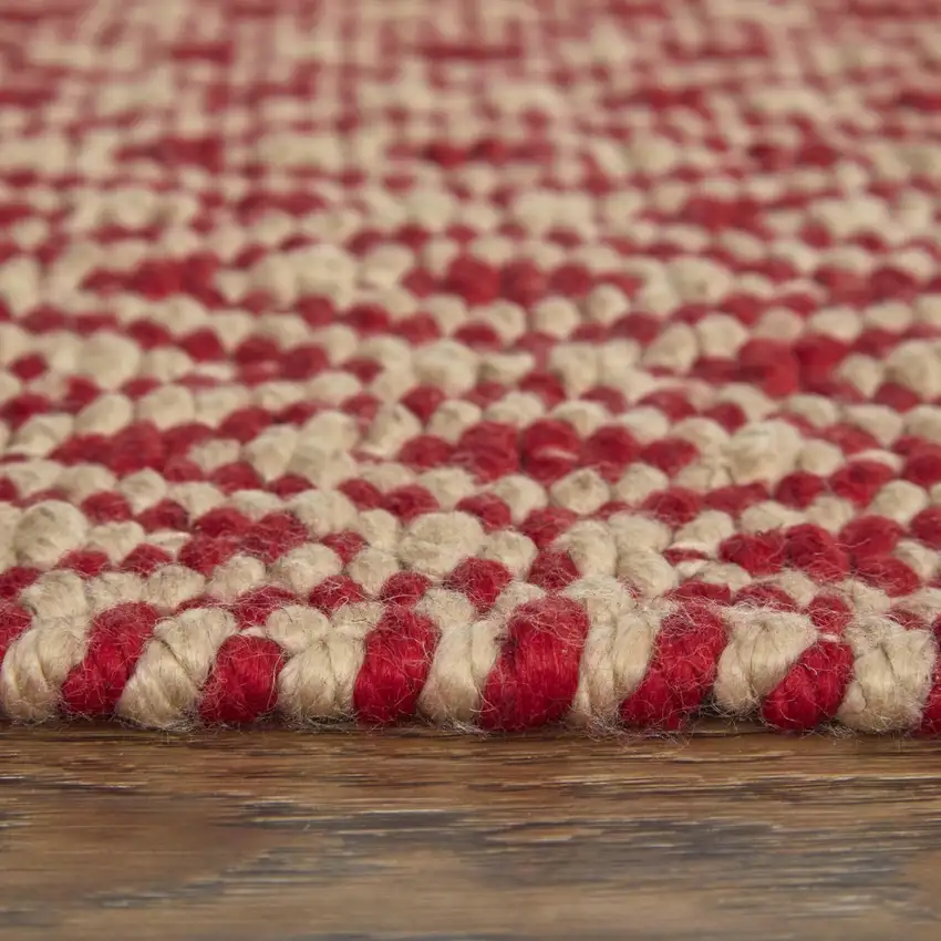 Red And Tan Geometric Hand Woven Area Rug Photo 3