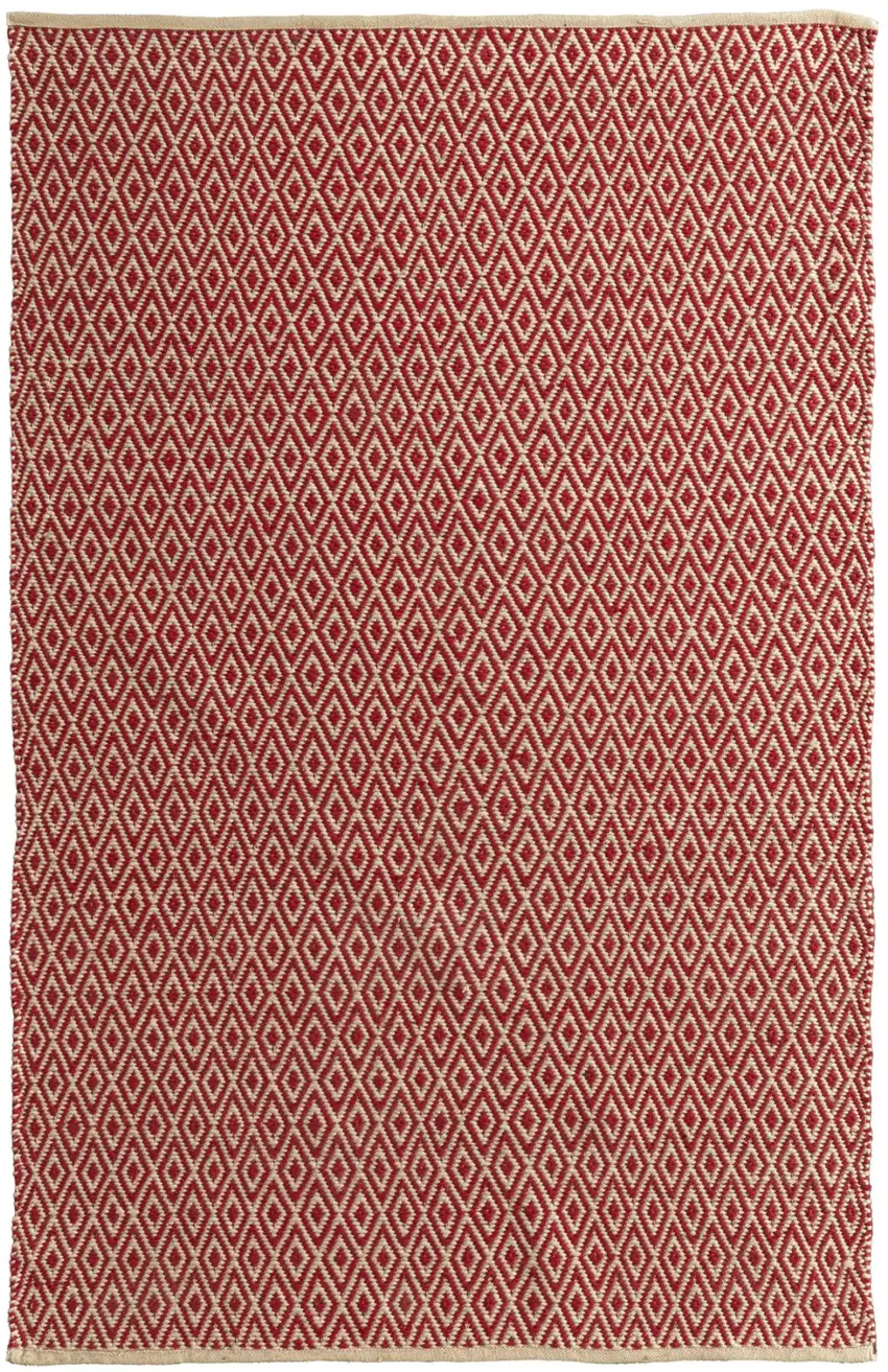 Red And Tan Geometric Hand Woven Area Rug Photo 2