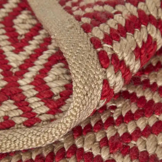 Red And Tan Geometric Hand Woven Area Rug Photo 7