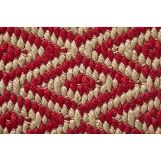 Red And Tan Geometric Hand Woven Area Rug Photo 6