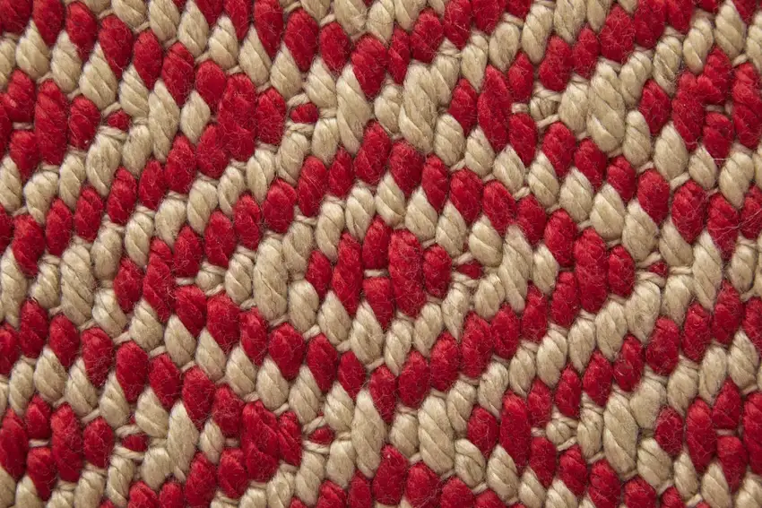 Red And Tan Geometric Hand Woven Area Rug Photo 6