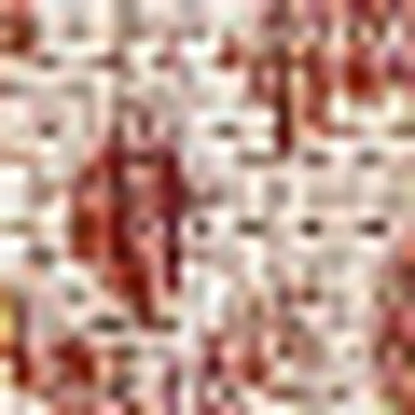 Red And Taupe Medallion Indoor Outdoor Area Rug Photo 2