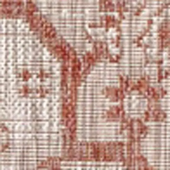 Red And Taupe Medallion Indoor Outdoor Area Rug Photo 2