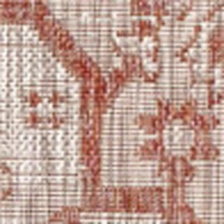 Red And Taupe Medallion Indoor Outdoor Area Rug Photo 2