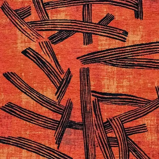 Red And White Abstract Washable Area Rug With UV Protection Photo 3