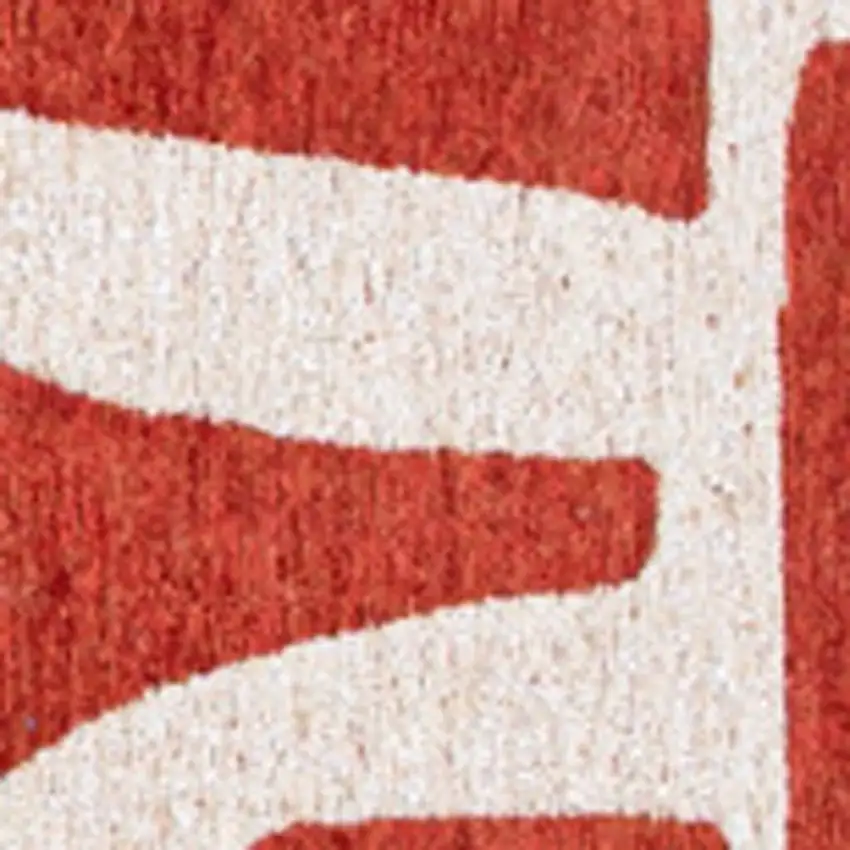 Red And White Geometric Washable Area Rug Photo 3