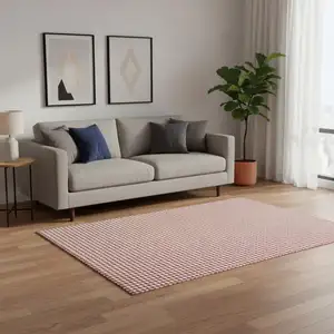 Photo of Red And White Houndstooth Washable Area Rug With UV Protection