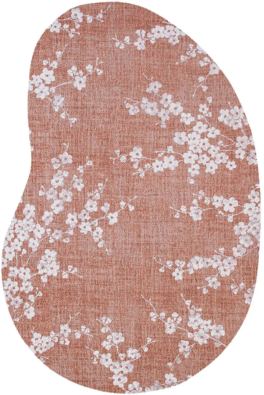 Red And White Oriental Washable Area Rug With UV Protection Photo 3
