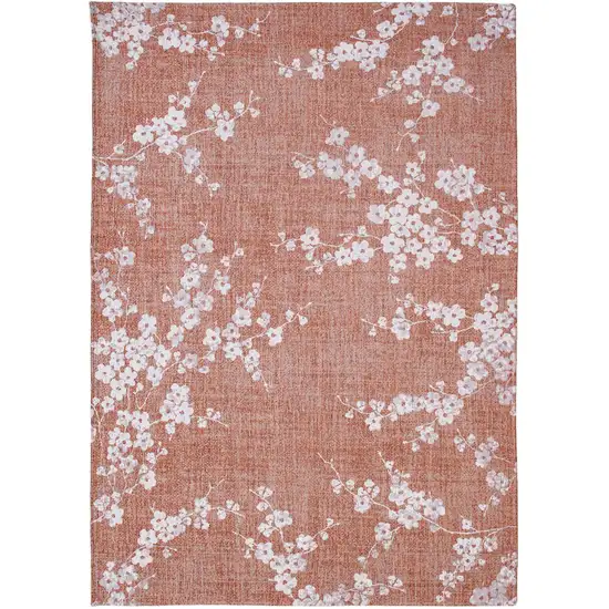 Red And White Oriental Washable Area Rug Photo 6