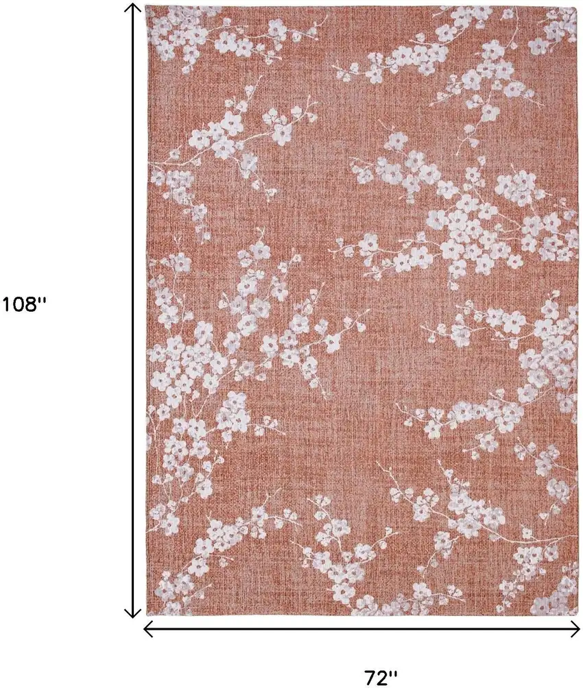 Red And White Oriental Washable Area Rug Photo 6