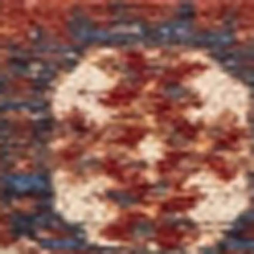 Red And White Tribal Washable Area Rug With UV Protection Photo 7