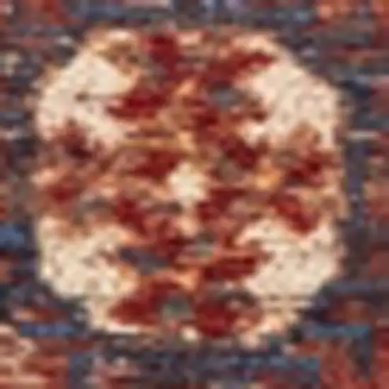 Red And White Tribal Washable Area Rug With UV Protection Photo 8