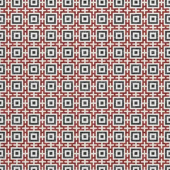 Red Black And Ivory Geometric Washable Area Rug With UV Protection Photo 5