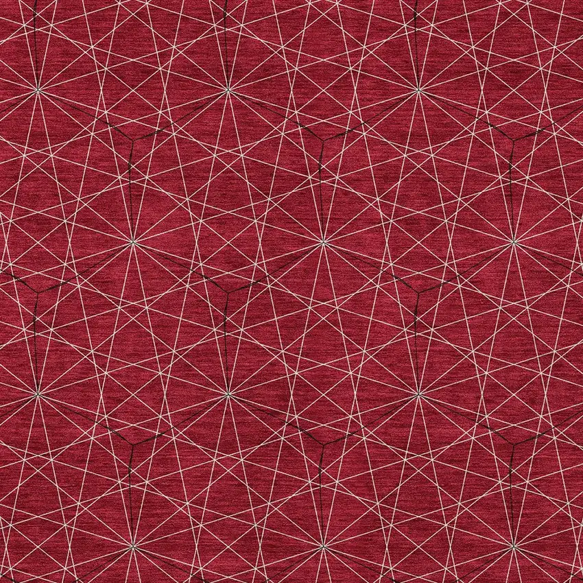 Red Black And Ivory Geometric Washable Indoor Outdoor Area Rug Photo 5