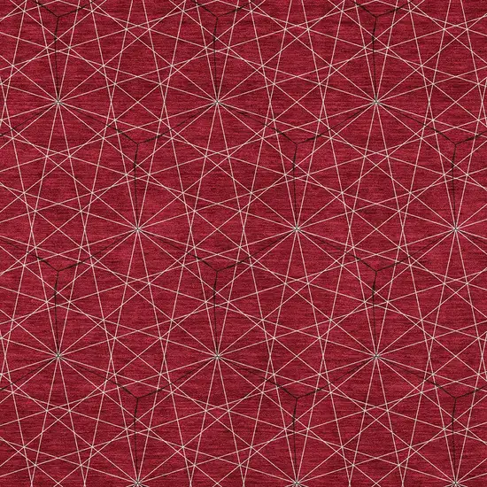 Red Black And Ivory Geometric Washable Indoor Outdoor Area Rug Photo 5