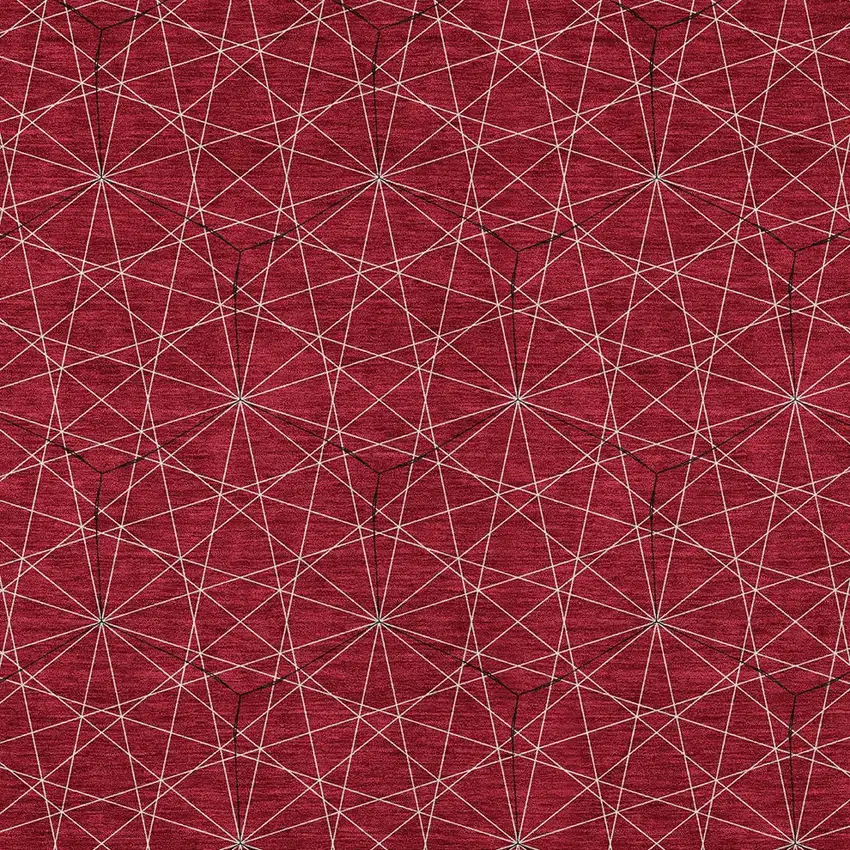 Red Black And Ivory Geometric Washable Indoor Outdoor Area Rug Photo 5