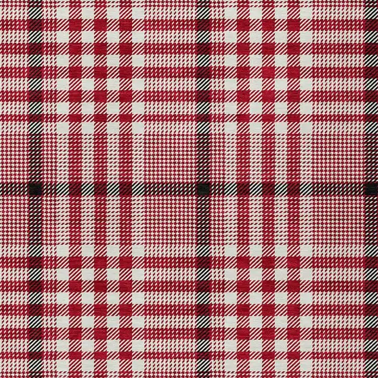 Red Black And Ivory Plaid Washable Indoor Outdoor Area Rug Photo 5