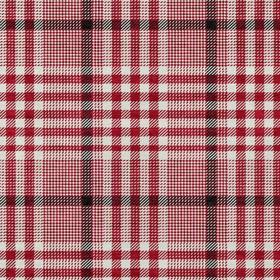 Red Black And Ivory Plaid Washable Indoor Outdoor Area Rug Photo 5