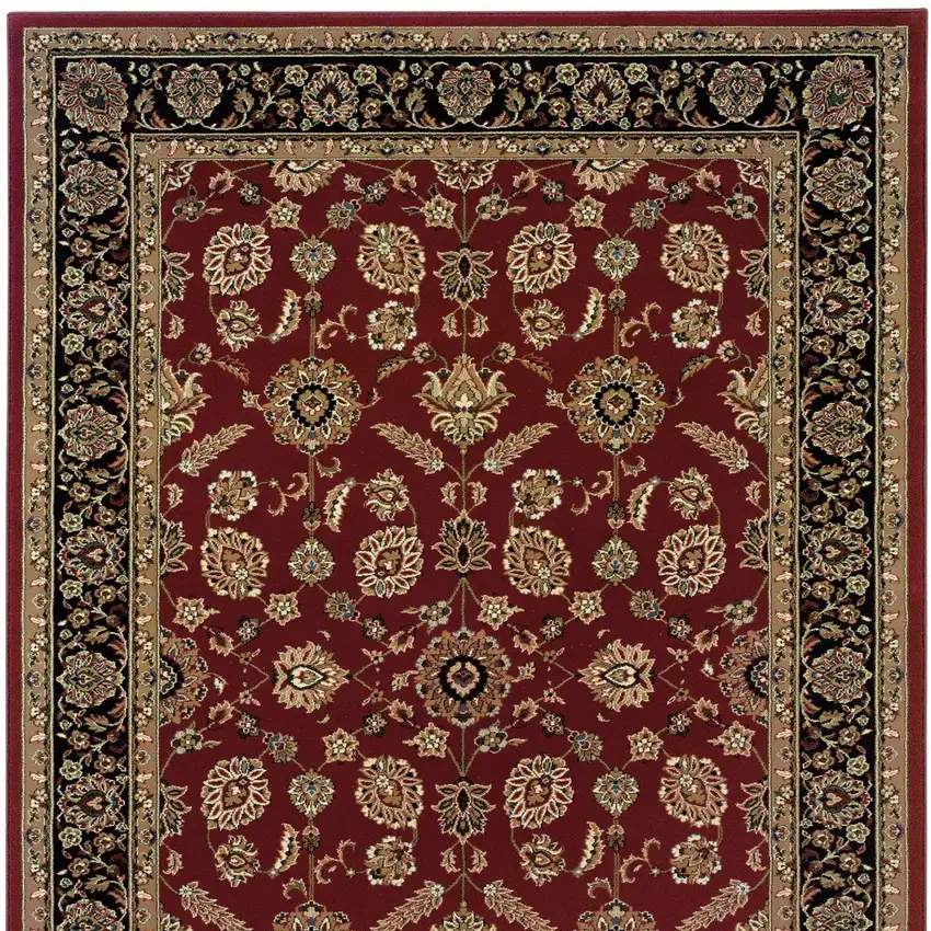 Red Black And Tan Oriental Area Rug Photo 5