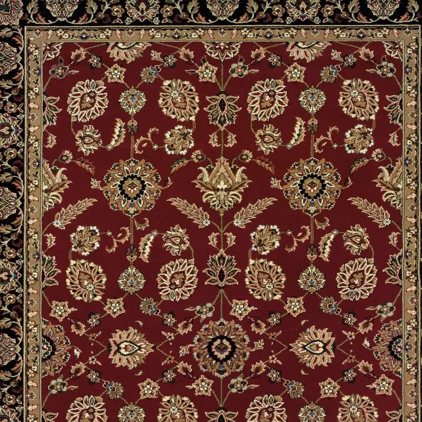 Red Black And Tan Oriental Area Rug Photo 4