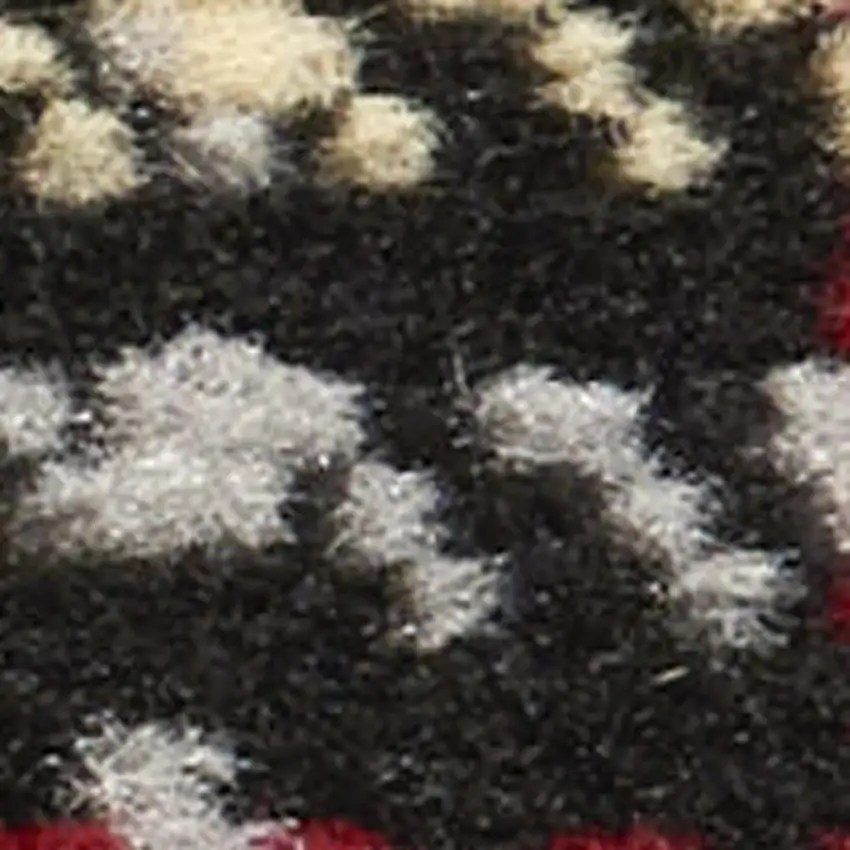 Red Black And White Plaid Area Rug Photo 2