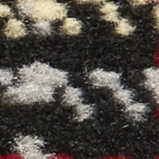 Red Black And White Plaid Area Rug Photo 2
